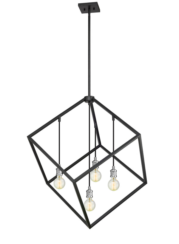 Z-Lite - 478P34-MB-BN - Four Light Pendant - Vertical - Matte Black / Brushed Nickel from Lighting & Bulbs Unlimited in Charlotte, NC