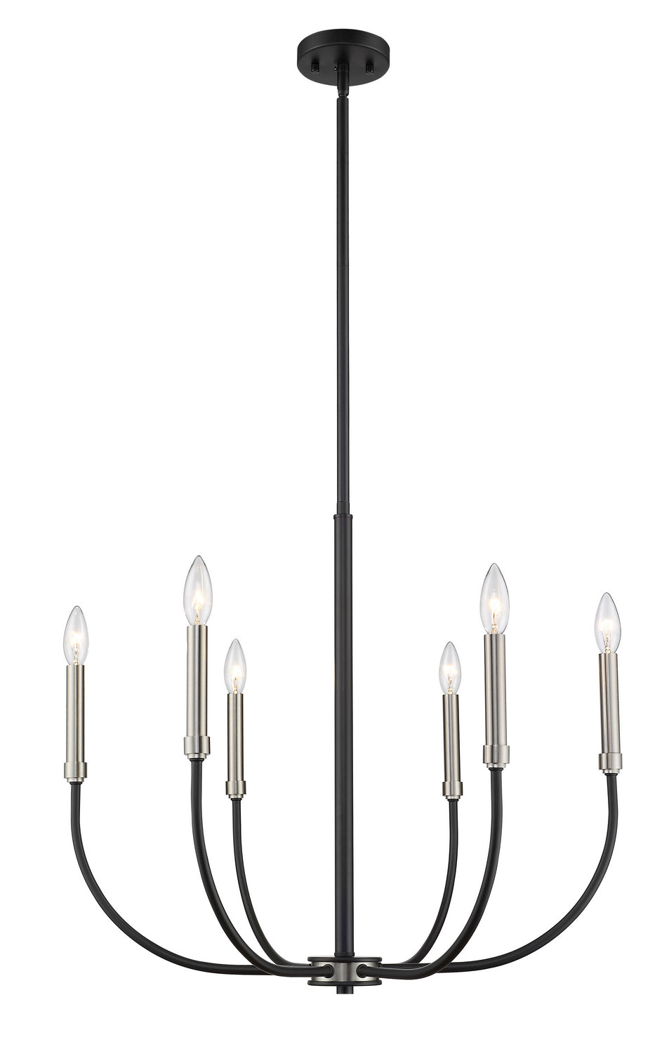 Z-Lite - 479-6MB-BN - Six Light Chandelier - Haylie - Matte Black / Brushed Nickel from Lighting & Bulbs Unlimited in Charlotte, NC