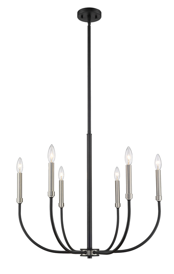 Z-Lite - 479-6MB-BN - Six Light Chandelier - Haylie - Matte Black / Brushed Nickel from Lighting & Bulbs Unlimited in Charlotte, NC