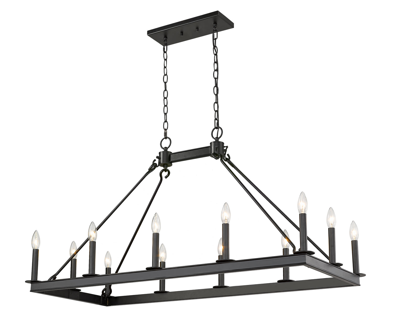 Z-Lite - 482-12L-MB - 12 Light Chandelier - Barclay - Matte Black from Lighting & Bulbs Unlimited in Charlotte, NC