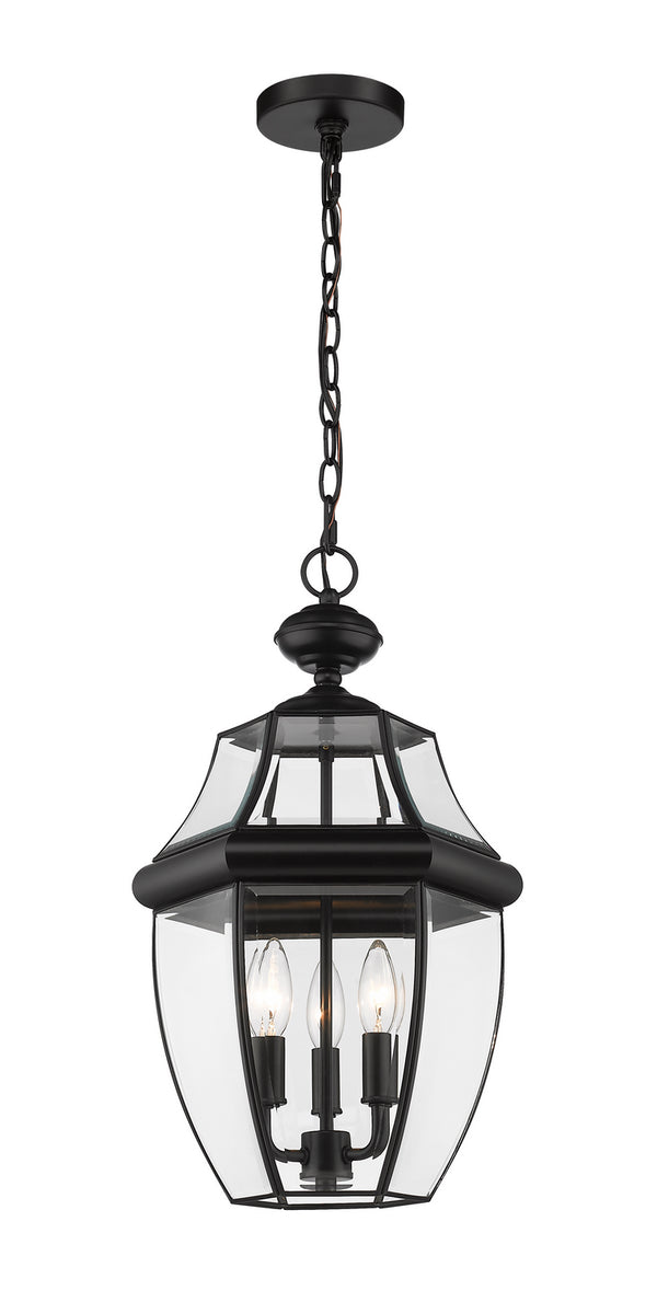 Z-Lite - 580CHB-BK - Three Light Outdoor Chain Mount Ceiling Fixture - Westover - Black from Lighting & Bulbs Unlimited in Charlotte, NC