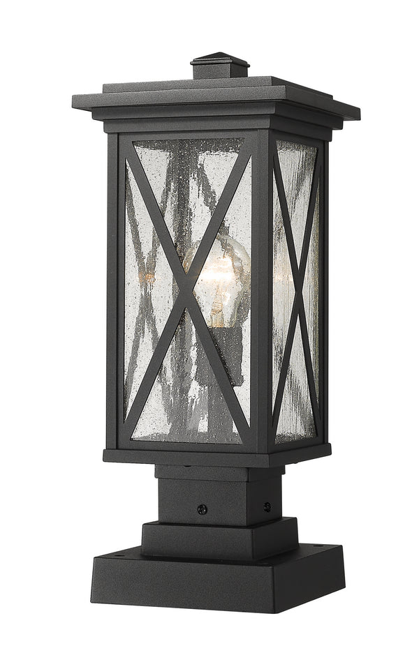 Z-Lite - 583PHMS-SQPM-BK - One Light Outdoor Pier Mount - Brookside - Black from Lighting & Bulbs Unlimited in Charlotte, NC