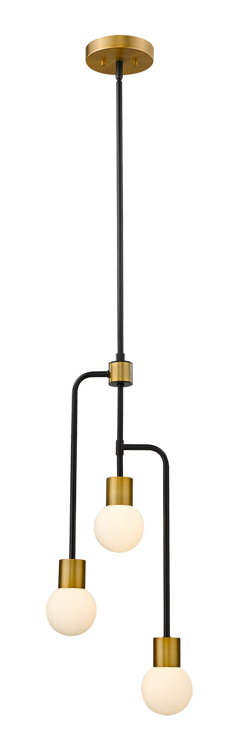 Z-Lite - 621-3MB-FB - Three Light Chandelier - Neutra - Matte Black / Foundry Brass from Lighting & Bulbs Unlimited in Charlotte, NC