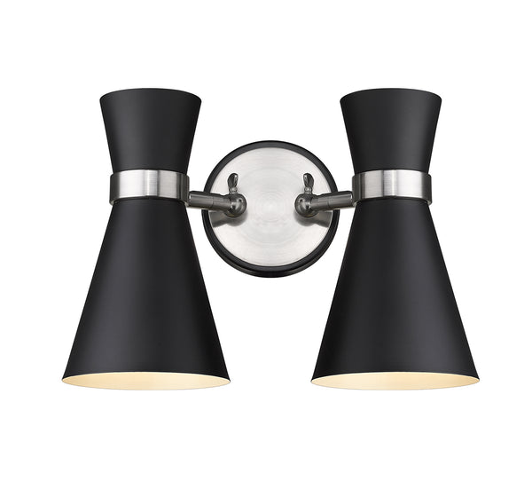 Z-Lite - 728-2S-MB-BN - Two Light Wall Sconce - Soriano - Matte Black / Brushed Nickel from Lighting & Bulbs Unlimited in Charlotte, NC