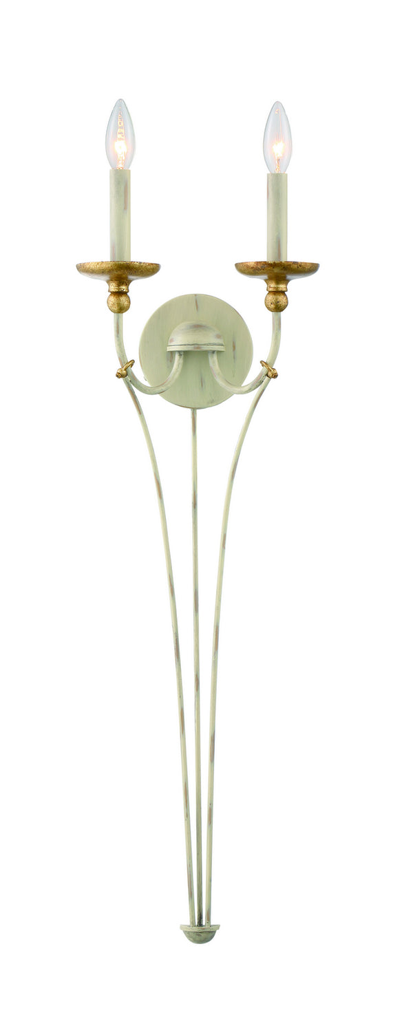 Minka-Lavery - 1042-701 - Two Light Wall Sconce - Westchester County - Farm House White With Gilded G from Lighting & Bulbs Unlimited in Charlotte, NC