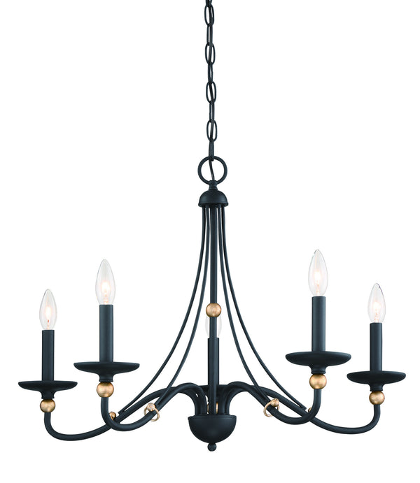 Minka-Lavery - 1045-677 - Five Light Chandelier - Westchester County - Sand Coal With Skyline Gold Le from Lighting & Bulbs Unlimited in Charlotte, NC