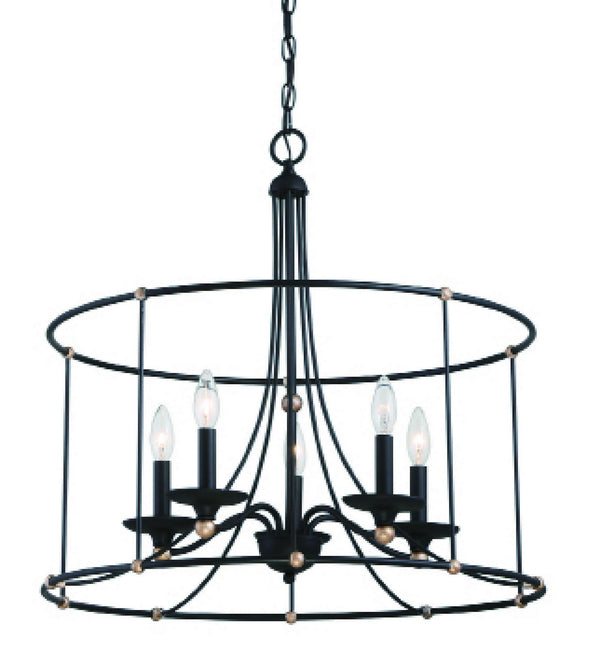 Minka-Lavery - 1047-677 - Five Light Chandelier - Westchester County - Sand Coal With Skyline Gold Le from Lighting & Bulbs Unlimited in Charlotte, NC