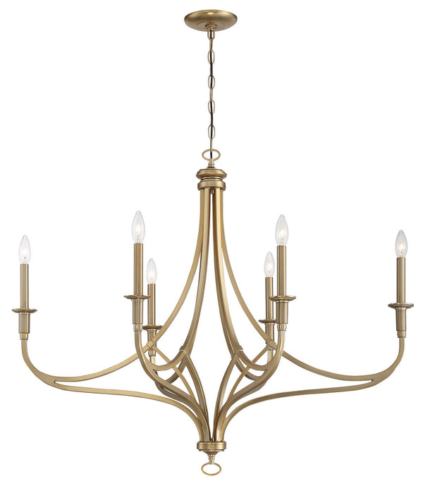 Minka-Lavery - 1097-740 - Six Light Chandelier - Covent Park - Brushed Honey Gold from Lighting & Bulbs Unlimited in Charlotte, NC
