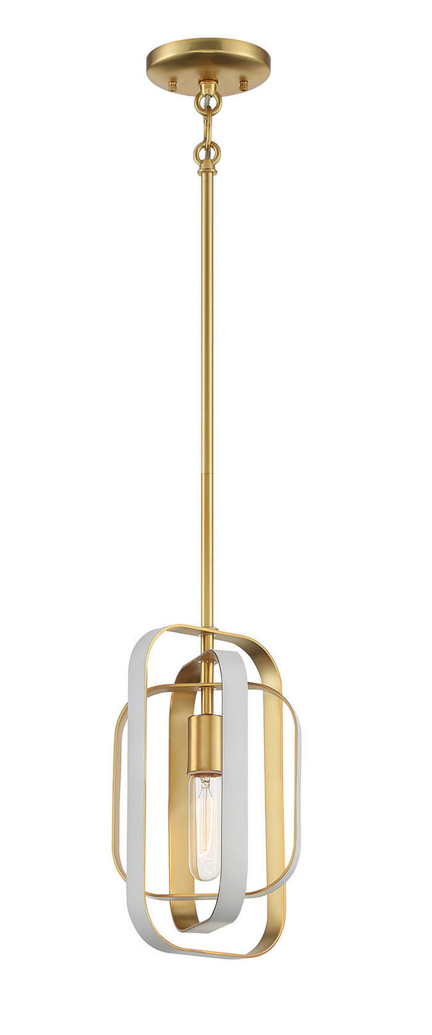 Minka-Lavery - 1211-706 - One Light Pendant - Aureum - Matte White W/ Honey Gold from Lighting & Bulbs Unlimited in Charlotte, NC