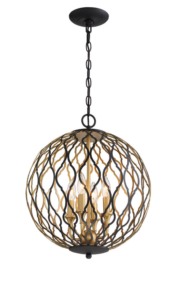Minka-Lavery - 2404-680 - Four Light Pendant - Gilded Glam - Sand Coal With Painted And Pla from Lighting & Bulbs Unlimited in Charlotte, NC