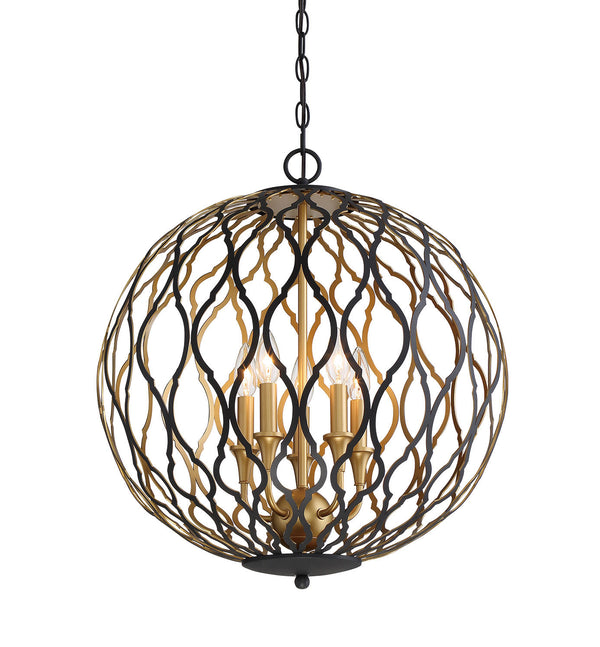 Minka-Lavery - 2405-680 - Five Light Pendant - Gilded Glam - Sand Coal With Painted And Pla from Lighting & Bulbs Unlimited in Charlotte, NC