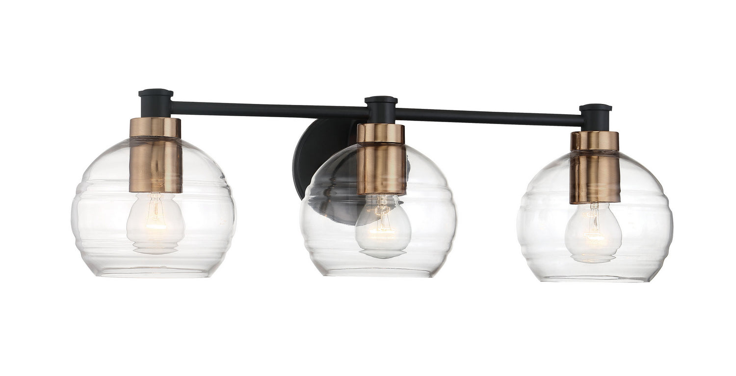 Minka-Lavery - 4913-653 - Three Light Bath - Keyport - Sand Coal W/Natural Brushed Br from Lighting & Bulbs Unlimited in Charlotte, NC