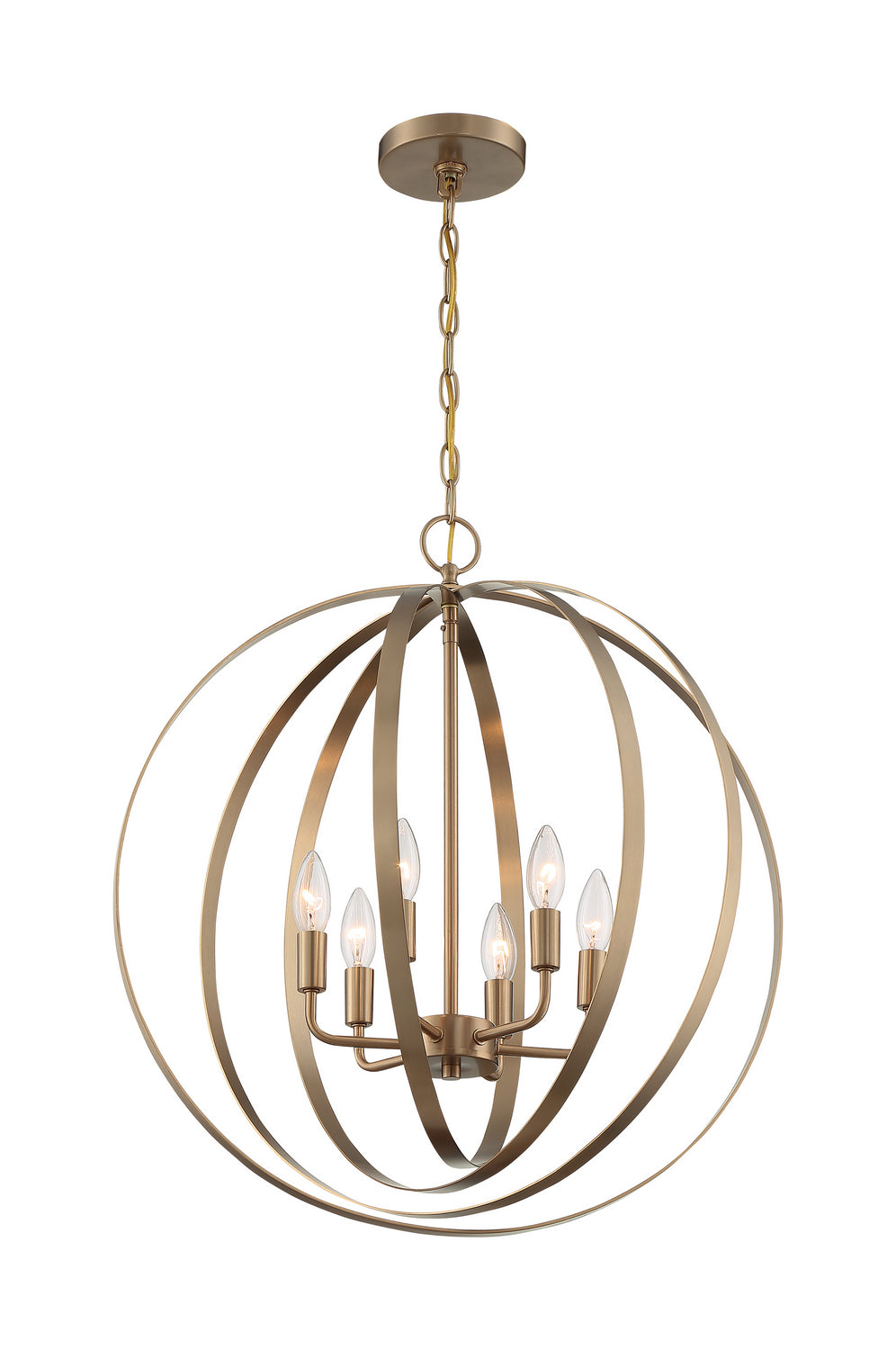 Nuvo Lighting - 60-7058 - Six Light Pendant - Pendleton - Burnished Brass from Lighting & Bulbs Unlimited in Charlotte, NC