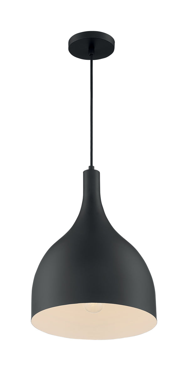 Nuvo Lighting - 60-7087 - One Light Pendant - Bellcap - Matte Black from Lighting & Bulbs Unlimited in Charlotte, NC