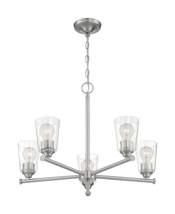 Nuvo Lighting - 60-7185 - Five Light Chandelier - Bransel - Brushed Nickel from Lighting & Bulbs Unlimited in Charlotte, NC