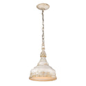One Light Mini Pendant from the Keating Collection in Antique Ivory Finish by Golden