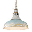 Golden - 0865-L AGV-TEAL - One Light Pendant - Kinsley - Aged Galvanized Steel from Lighting & Bulbs Unlimited in Charlotte, NC