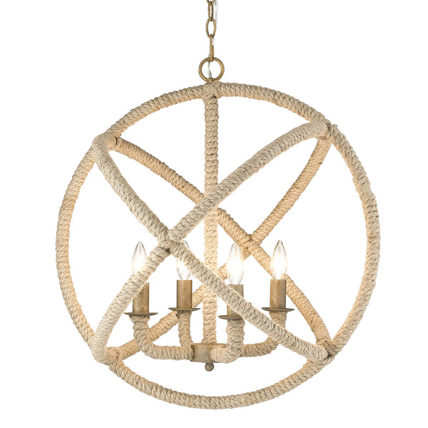 Four Light Chandelier from the Marina Collection in Burnished Chestnut Finish by Golden
