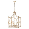Four Light Pendant from the Laurent Collection in Antique Ivory Finish by Golden