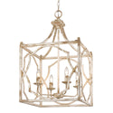 Four Light Pendant from the Laurent Collection in Antique Ivory Finish by Golden