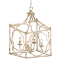 Four Light Pendant from the Laurent Collection in Antique Ivory Finish by Golden