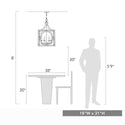 Four Light Pendant from the Laurent Collection in Antique Ivory Finish by Golden
