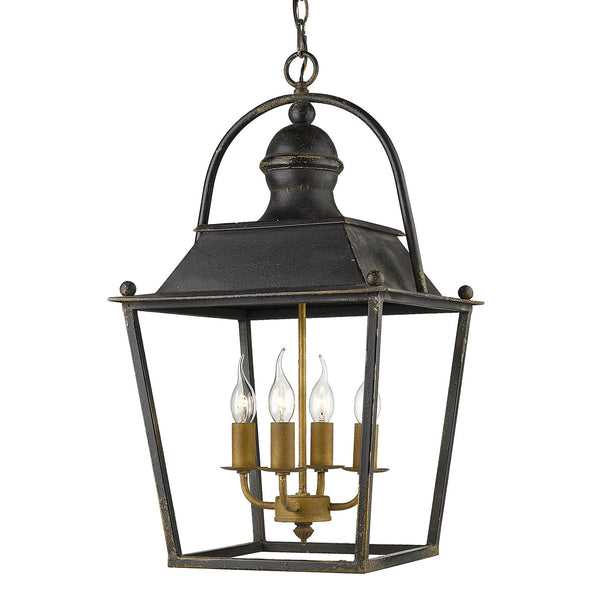 Golden - 0888-4P ABI - Four Light Pendant - Christoff - Antique Black Iron from Lighting & Bulbs Unlimited in Charlotte, NC