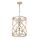 Three Light Pendant from the Alcott Collection in Antique Ivory Finish by Golden