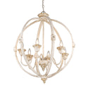Six Light Chandelier from the Jules Collection in Antique Ivory Finish by Golden