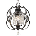 Three Light Mini Chandelier from the Ella EBB Collection in Brushed Etruscan Bronze Finish by Golden