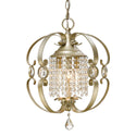 Three Light Mini Chandelier from the Ella Collection in White Gold Finish by Golden