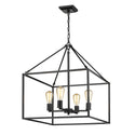 Four Light Chandelier from the Wesson Collection in Matte Black Finish by Golden