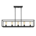 Five Light Linear Pendant from the Wesson Collection in Matte Black Finish by Golden