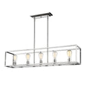 Five Light Linear Pendant from the Wesson CH Collection in Chrome Finish by Golden