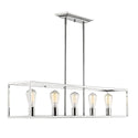 Five Light Linear Pendant from the Wesson CH Collection in Chrome Finish by Golden