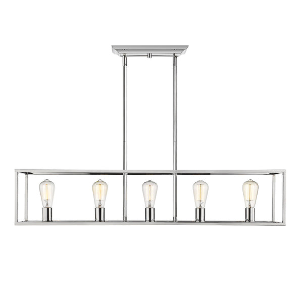Golden - 2072-LP CH - Five Light Linear Pendant - Wesson CH - Chrome from Lighting & Bulbs Unlimited in Charlotte, NC