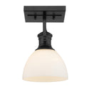 Golden - 3118-1SF BLK-OP - One Light Semi-Flush Mount - Hines BLK - Matte Black from Lighting & Bulbs Unlimited in Charlotte, NC
