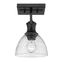 Golden - 3118-1SF BLK-SD - One Light Semi-Flush Mount - Hines BLK - Matte Black from Lighting & Bulbs Unlimited in Charlotte, NC