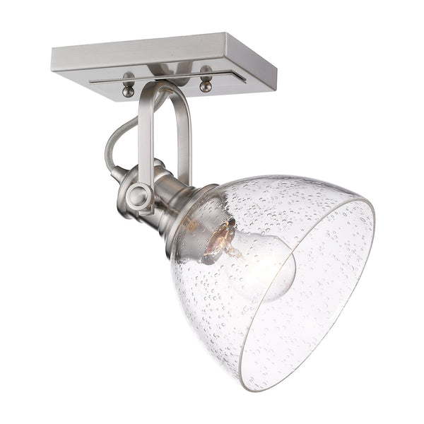 One Light Semi-Flush Mount from the Hines PW Collection in Pewter Finish by Golden
