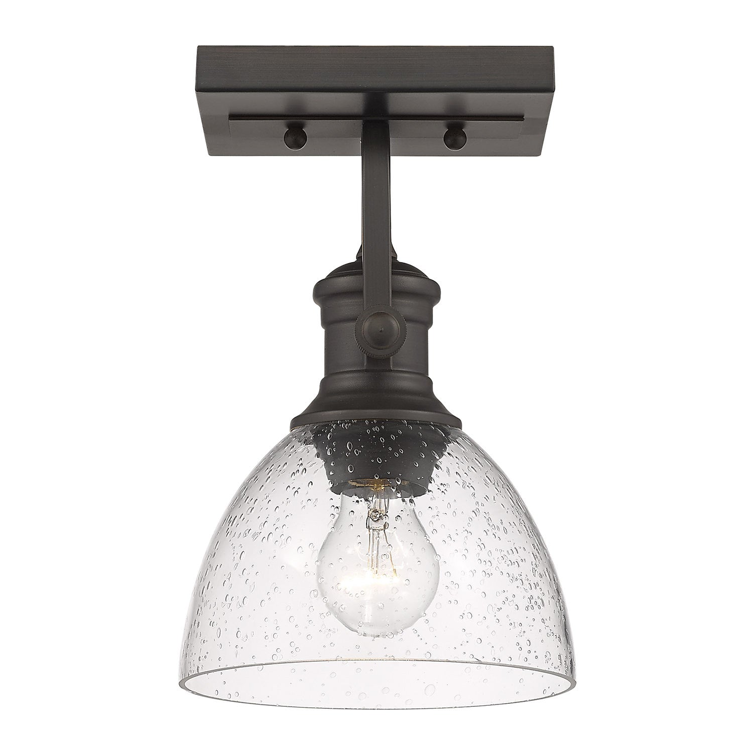 Golden - 3118-1SF RBZ-SD - One Light Semi-Flush Mount - Hines RBZ - Rubbed Bronze from Lighting & Bulbs Unlimited in Charlotte, NC