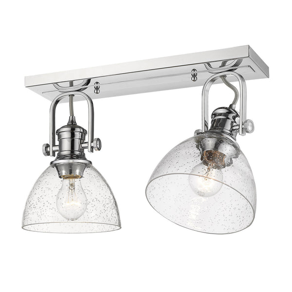 Two Light Semi-Flush Mount from the Hines CH Collection in Chrome Finish by Golden