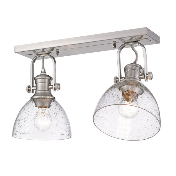 Two Light Semi-Flush Mount from the Hines PW Collection in Pewter Finish by Golden