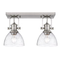 Two Light Semi-Flush Mount from the Hines PW Collection in Pewter Finish by Golden