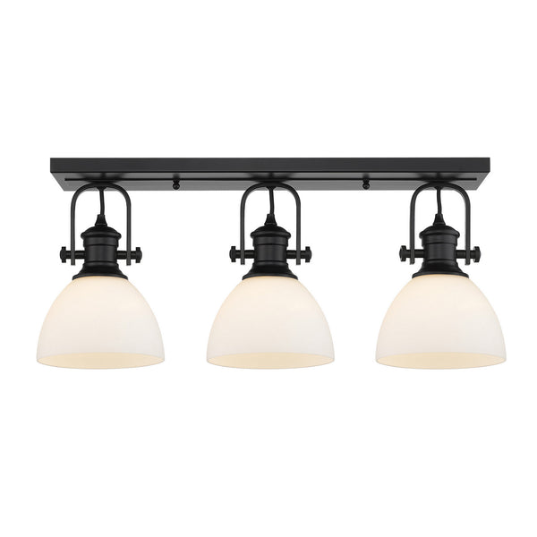 Golden - 3118-3SF BLK-OP - Three Light Semi-Flush Mount - Hines BLK - Matte Black from Lighting & Bulbs Unlimited in Charlotte, NC