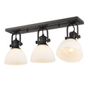 Three Light Semi-Flush Mount from the Hines RBZ Collection in Rubbed Bronze Finish by Golden
