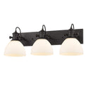 Three Light Semi-Flush Mount from the Hines RBZ Collection in Rubbed Bronze Finish by Golden