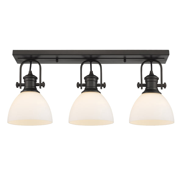Golden - 3118-3SF RBZ-OP - Three Light Semi-Flush Mount - Hines RBZ - Rubbed Bronze from Lighting & Bulbs Unlimited in Charlotte, NC