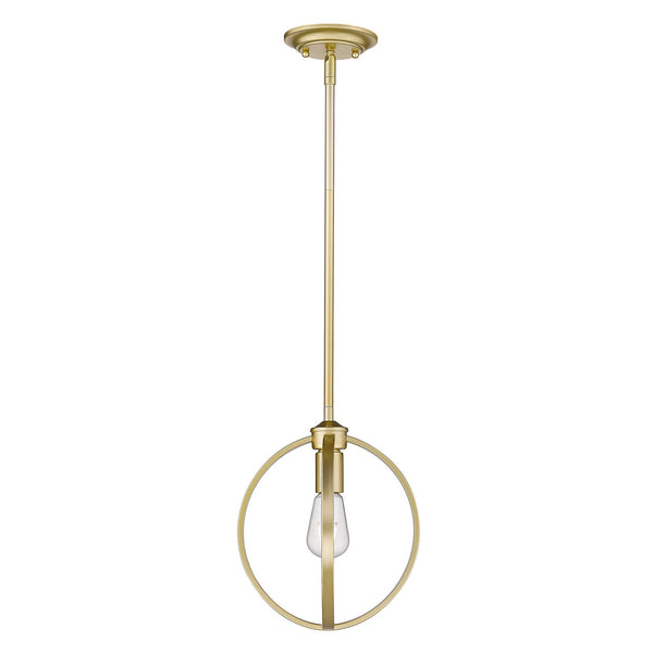 One Light Semi-Flush Mount from the Colson OG Collection in Olympic Gold Finish by Golden
