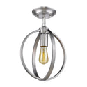 One Light Semi-Flush Mount from the Colson PW Collection in Pewter Finish by Golden