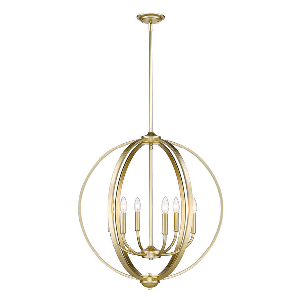 Six Light Chandelier from the Colson OG Collection in Olympic Gold Finish by Golden